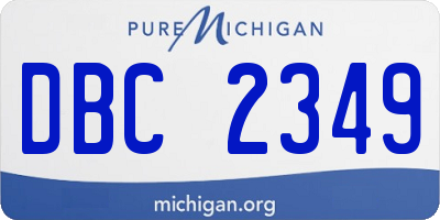 MI license plate DBC2349