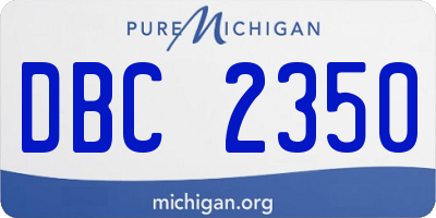 MI license plate DBC2350