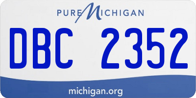 MI license plate DBC2352