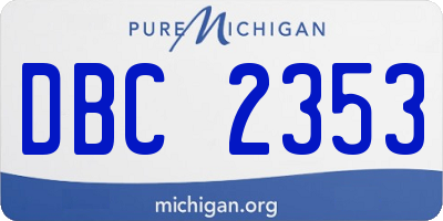 MI license plate DBC2353