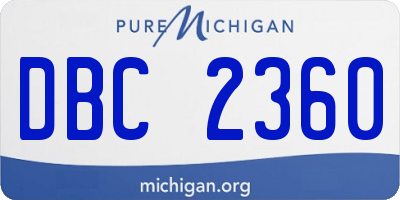 MI license plate DBC2360