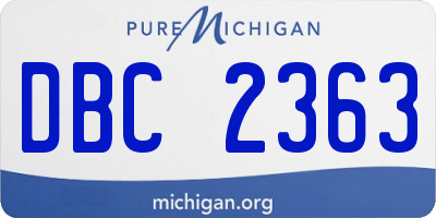 MI license plate DBC2363