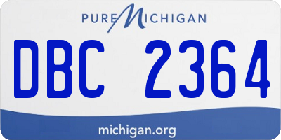 MI license plate DBC2364