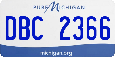 MI license plate DBC2366