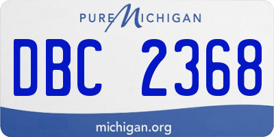 MI license plate DBC2368