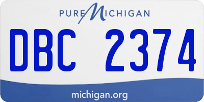 MI license plate DBC2374
