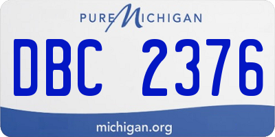 MI license plate DBC2376