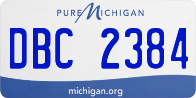 MI license plate DBC2384