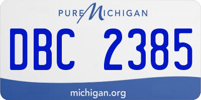 MI license plate DBC2385