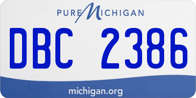 MI license plate DBC2386