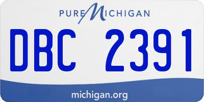MI license plate DBC2391