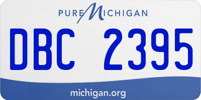 MI license plate DBC2395
