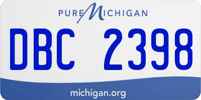 MI license plate DBC2398
