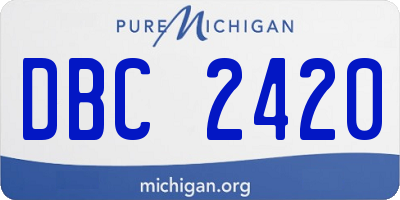 MI license plate DBC2420