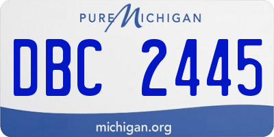 MI license plate DBC2445
