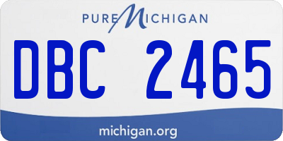 MI license plate DBC2465