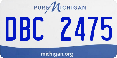 MI license plate DBC2475
