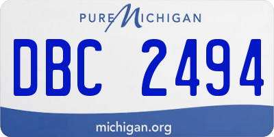 MI license plate DBC2494