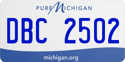 MI license plate DBC2502