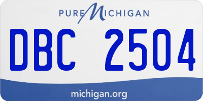 MI license plate DBC2504