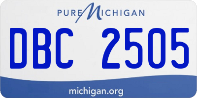 MI license plate DBC2505