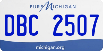 MI license plate DBC2507