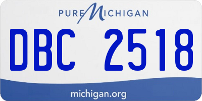 MI license plate DBC2518