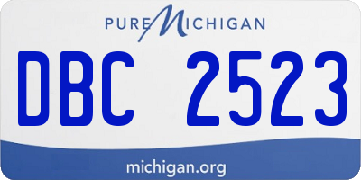 MI license plate DBC2523
