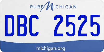 MI license plate DBC2525