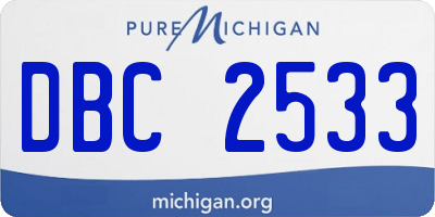 MI license plate DBC2533