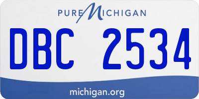 MI license plate DBC2534