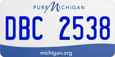 MI license plate DBC2538