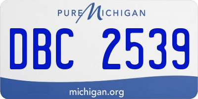 MI license plate DBC2539