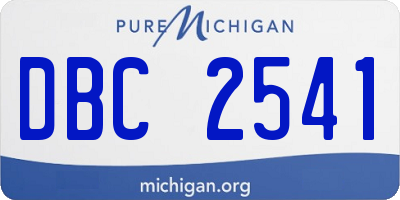 MI license plate DBC2541