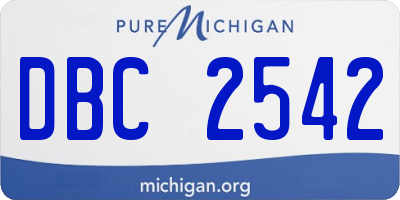 MI license plate DBC2542