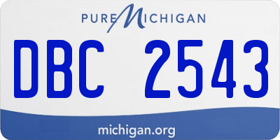 MI license plate DBC2543