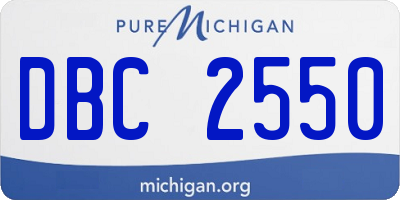 MI license plate DBC2550