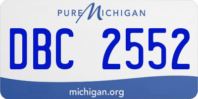 MI license plate DBC2552
