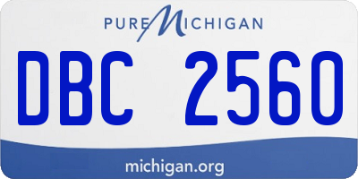 MI license plate DBC2560