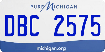 MI license plate DBC2575