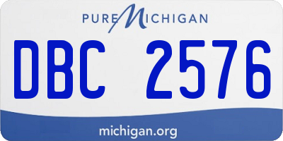 MI license plate DBC2576