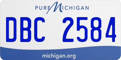 MI license plate DBC2584