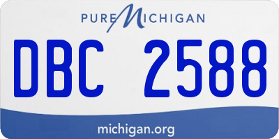 MI license plate DBC2588
