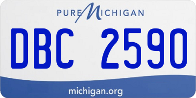 MI license plate DBC2590