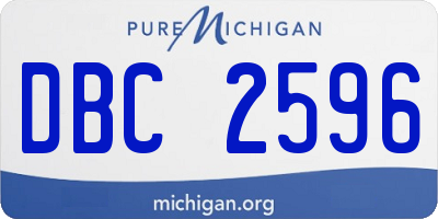 MI license plate DBC2596
