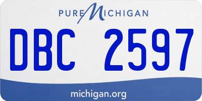 MI license plate DBC2597