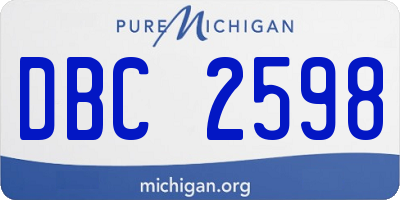 MI license plate DBC2598