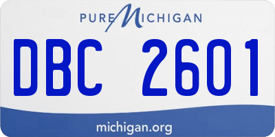 MI license plate DBC2601