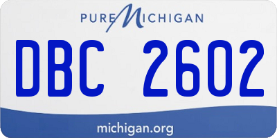 MI license plate DBC2602
