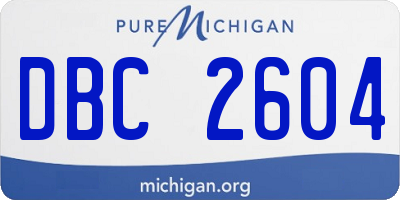 MI license plate DBC2604